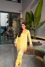 Butter Bloom butter yellow Shamoz silk formal suit